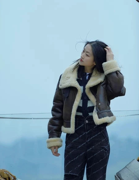 Vintage Moto Fur Jacket